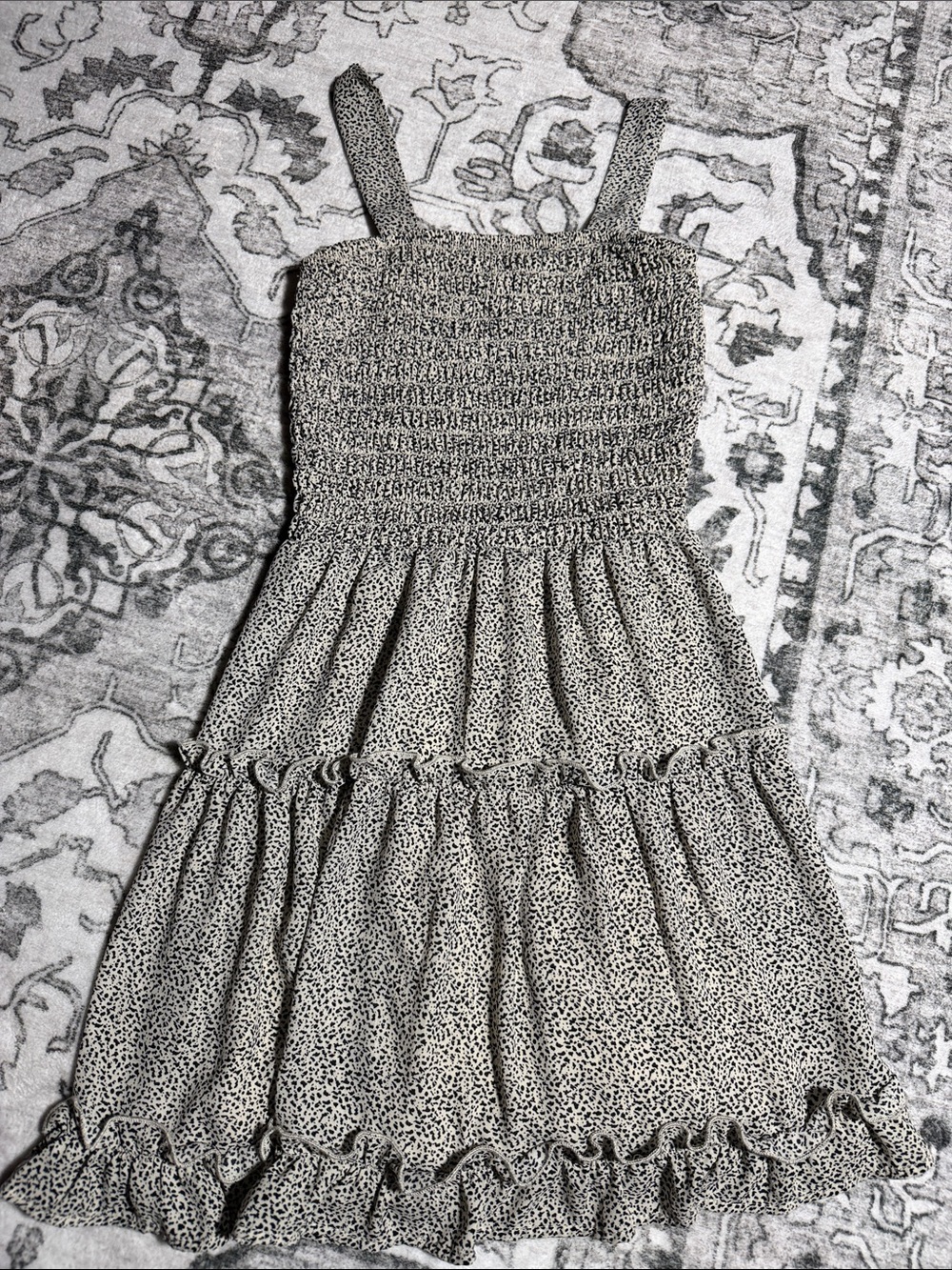 Sienna Sky Black & White Smocked Tiered Sundress